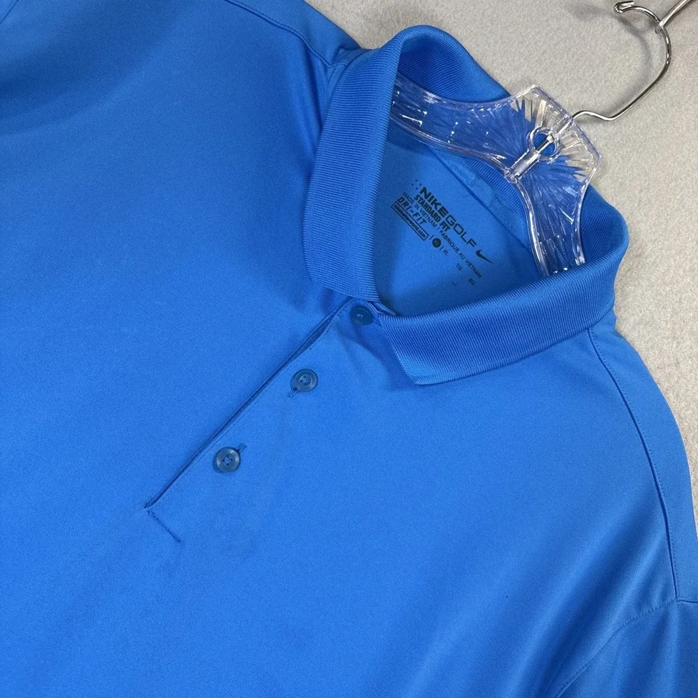 Nike Dri Fit Golf Shirt‎ XL Polo Aqua Blue Outdoor Sport Leisure